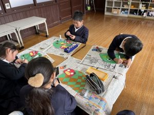 ２年生獅子舞づくり